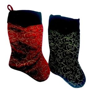 Festive Red and Black Christmas Stockings